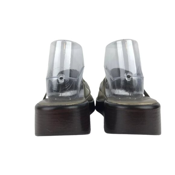 A. Marinelli Womens Brown‎ Slip On Cross Strap Wedge Slide Sandal Size US 8.5 M - Picture 5 of 9